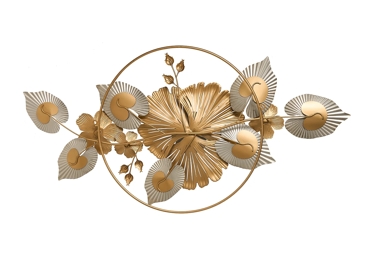 Décoration murale Fleur TERBIUM Métal 56 cm Doré