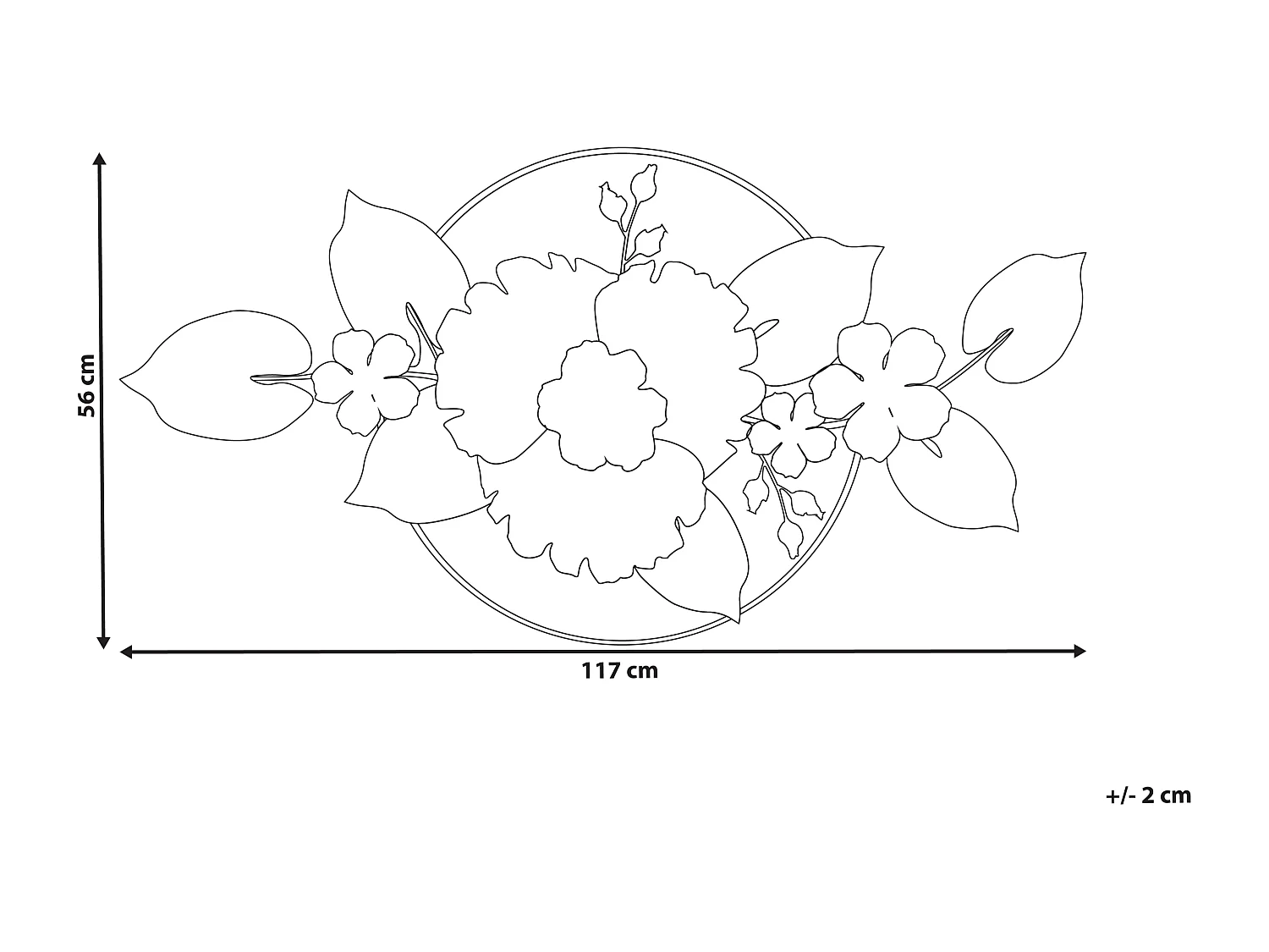 Décoration murale Fleur TERBIUM Métal 56 cm Doré