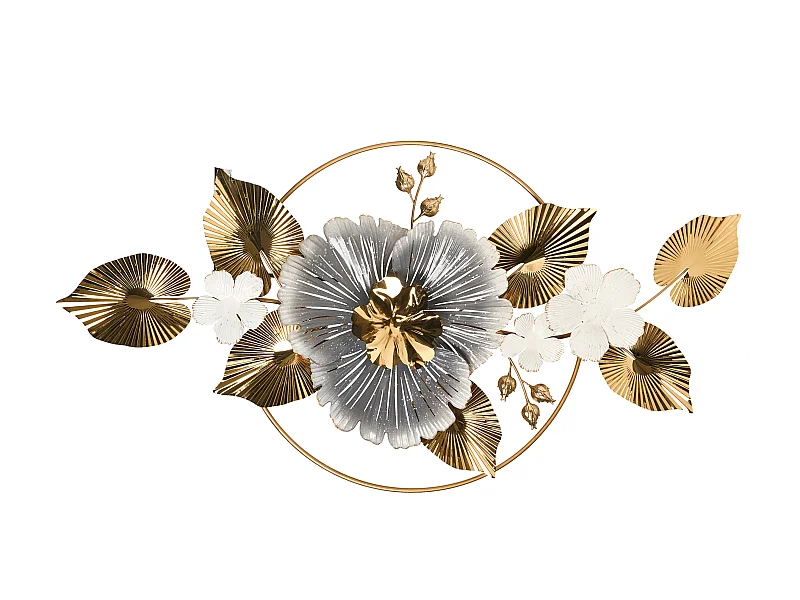 Décoration murale Fleur TERBIUM Métal 56 cm Doré