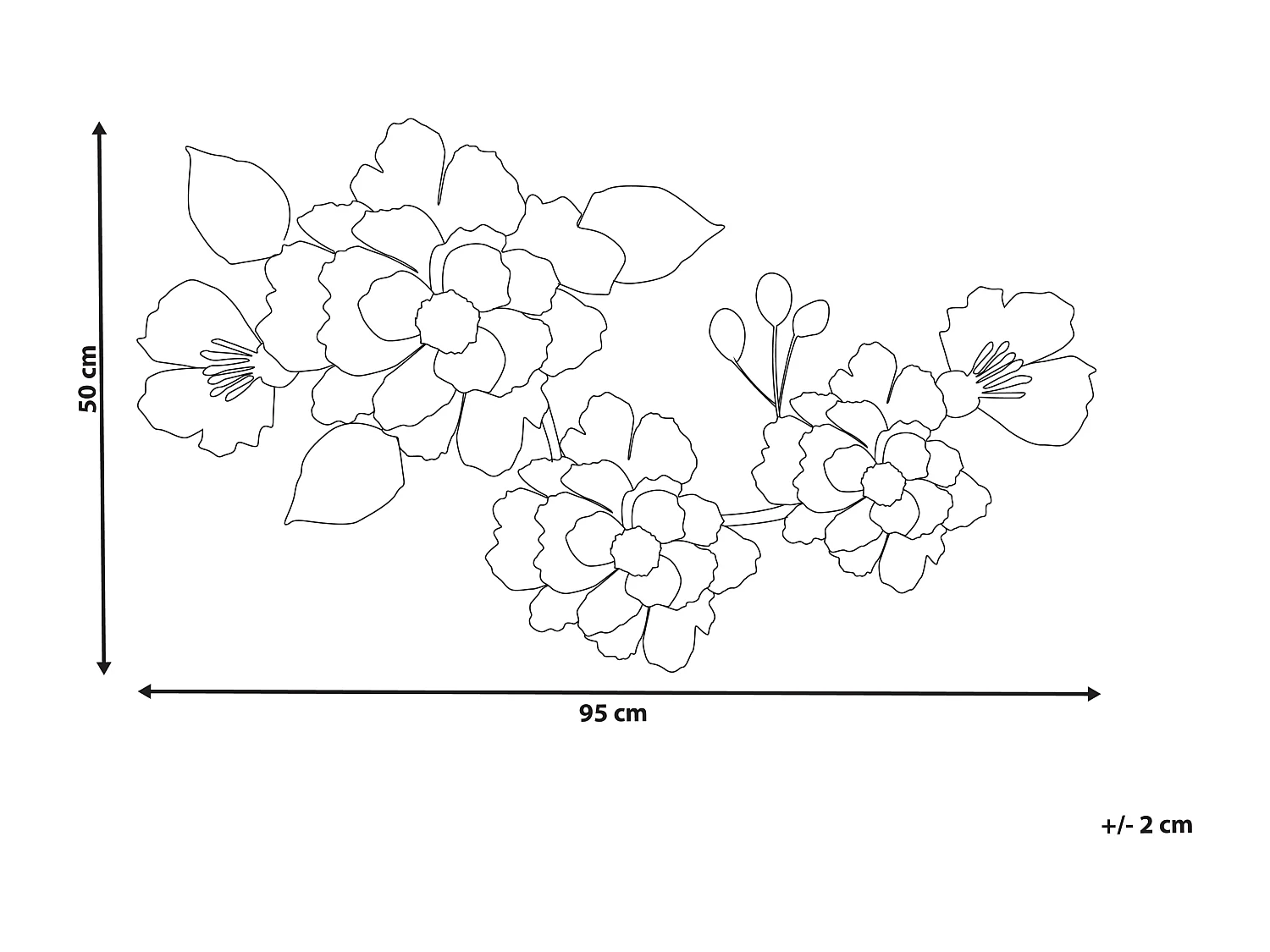 Décoration murale Fleur CAESIUM Métal 95 cm Multicolore