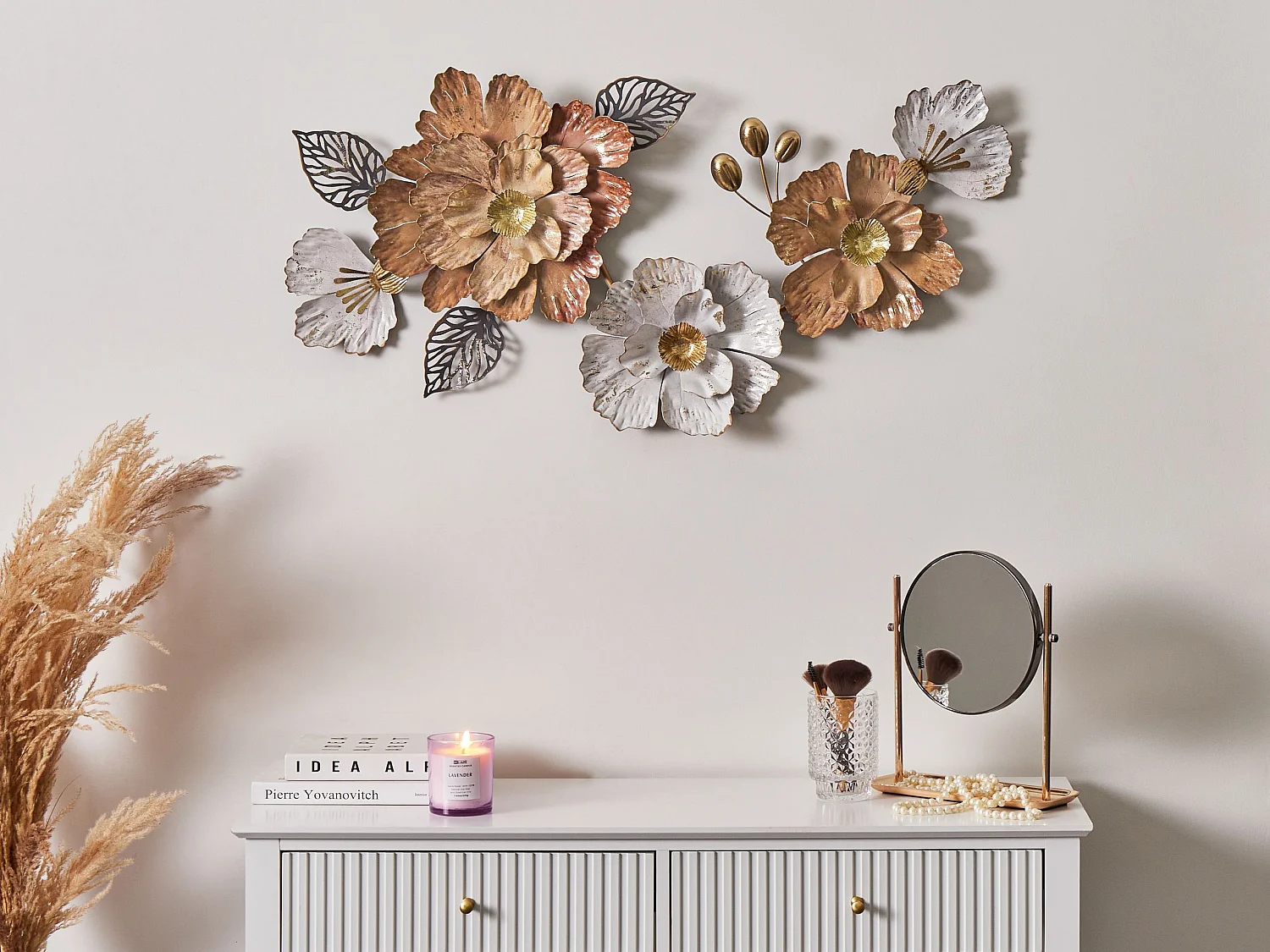 Décoration murale Fleur CAESIUM Métal 95 cm Multicolore