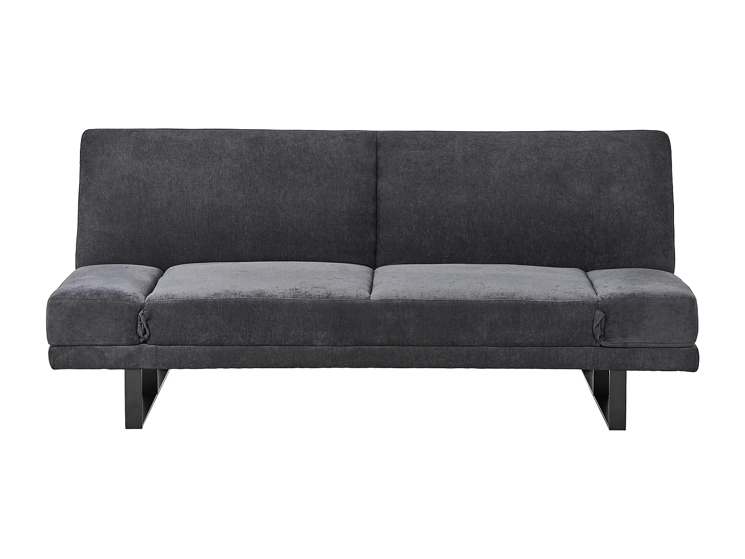 Canapé-lit 2 places YORK Tissu chenille Noir