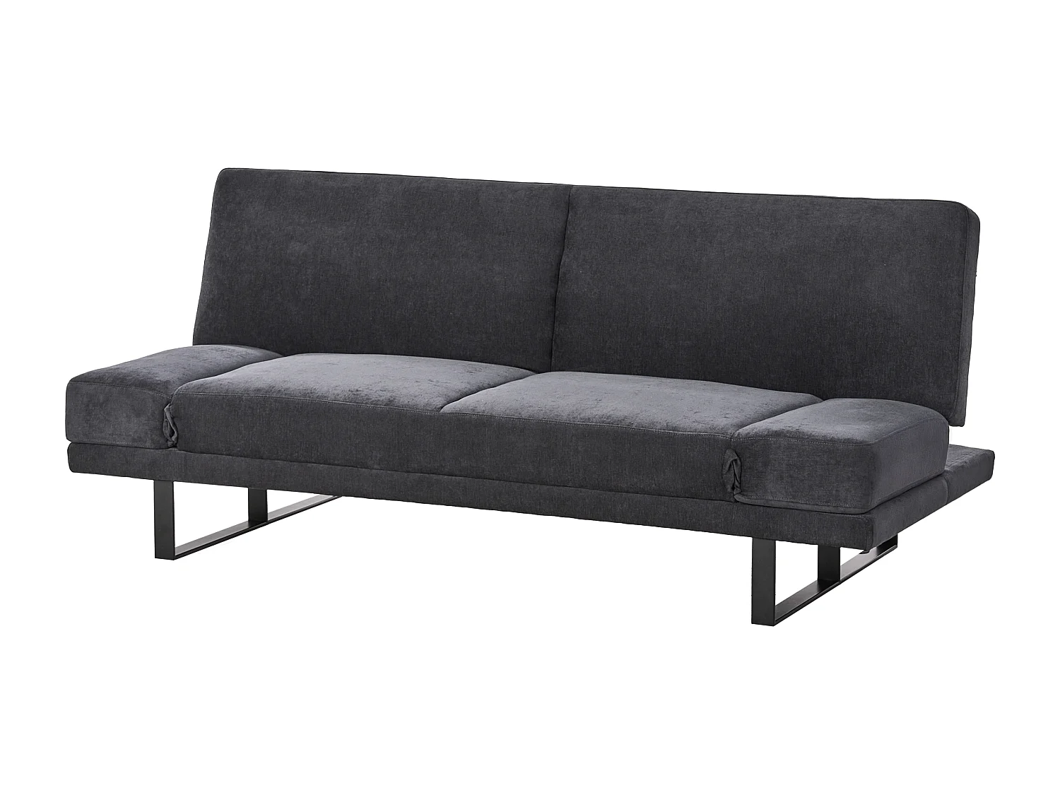 Canapé-lit 2 places YORK Tissu chenille Noir