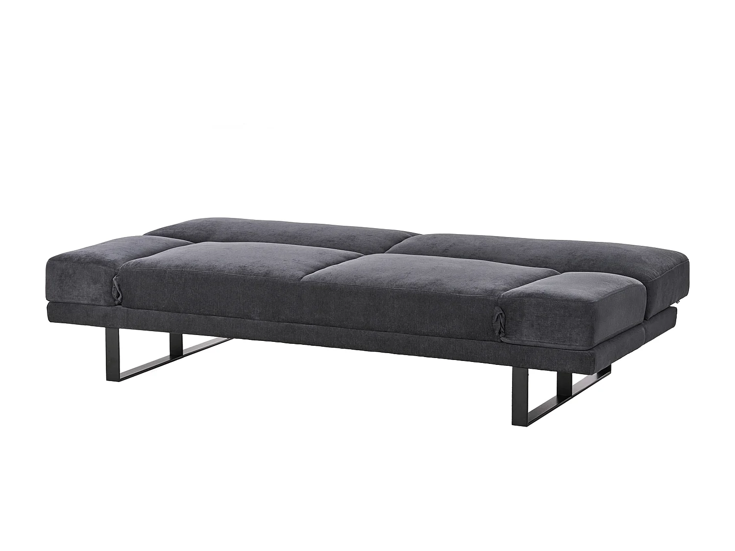 Canapé-lit 2 places YORK Tissu chenille Noir