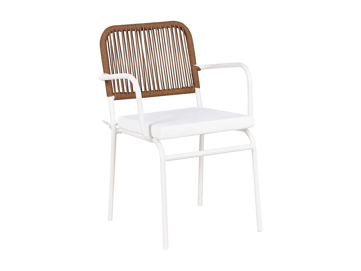 Lot de 8 chaises de jardin avec coussins TACENO Métal Blanc
