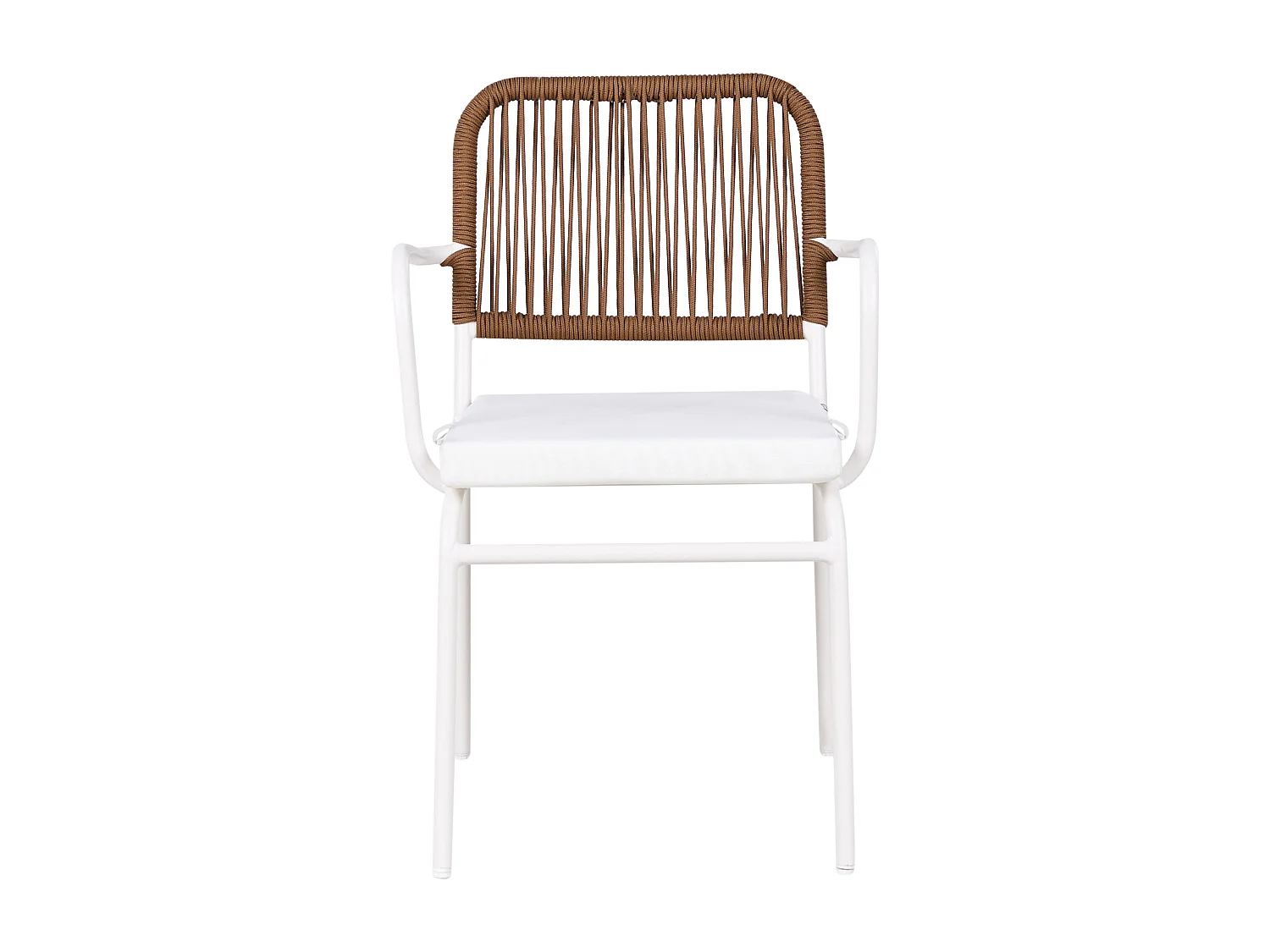 Lot de 8 chaises de jardin avec coussins TACENO Métal Blanc