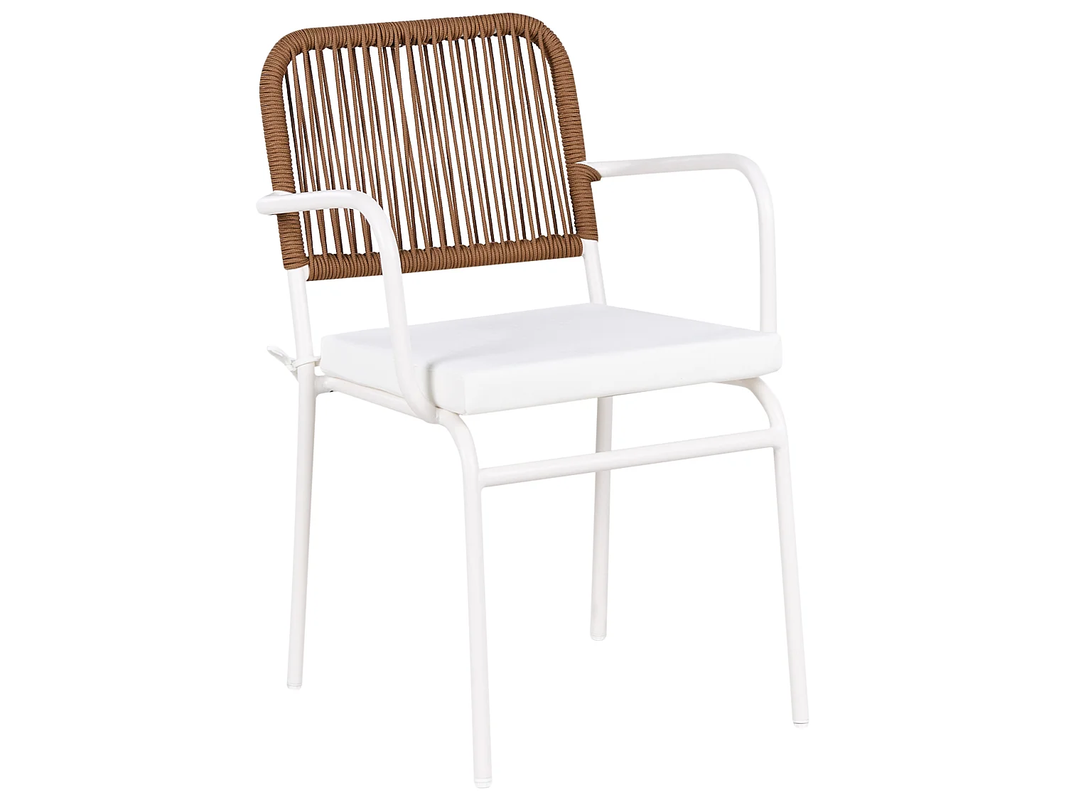 Lot de 8 chaises de jardin avec coussins TACENO Métal Blanc