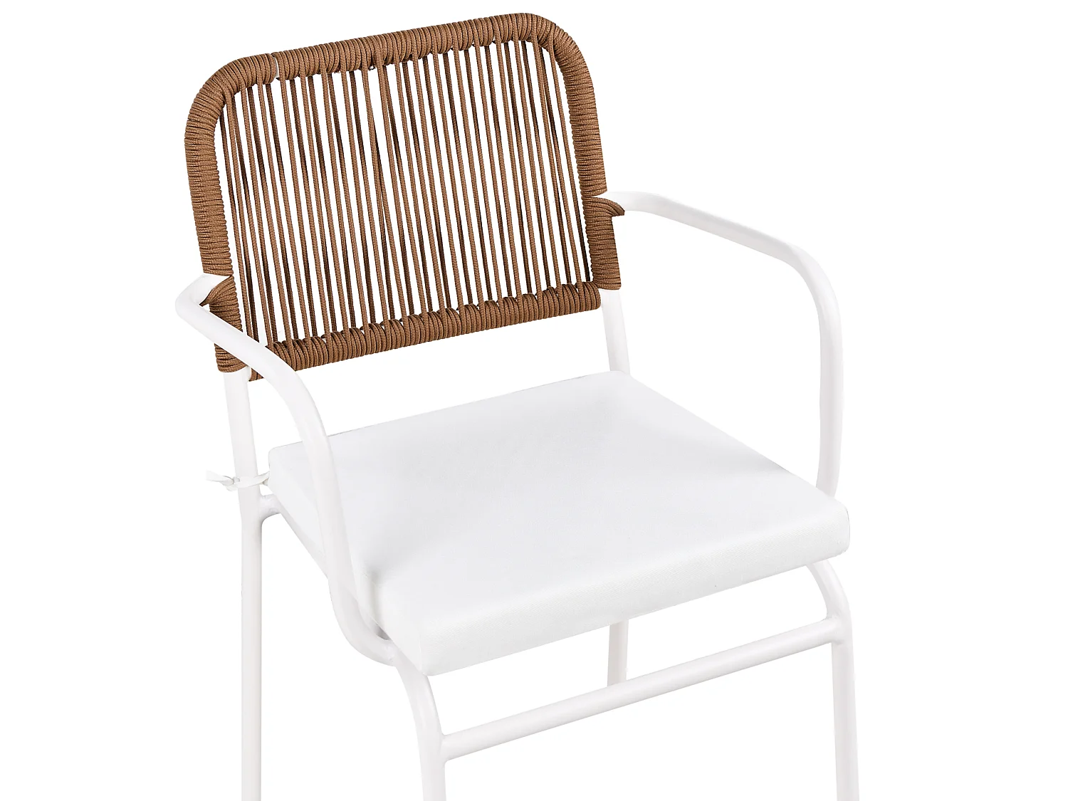 Lot de 8 chaises de jardin avec coussins TACENO Métal Blanc