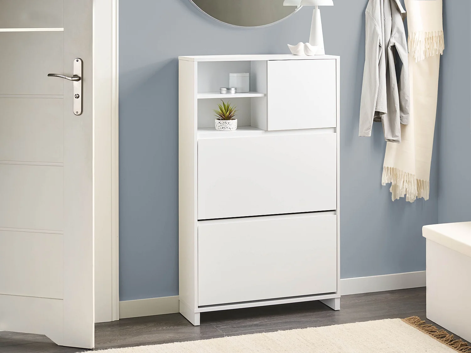 Shoe Storage Cabinet COBAR White