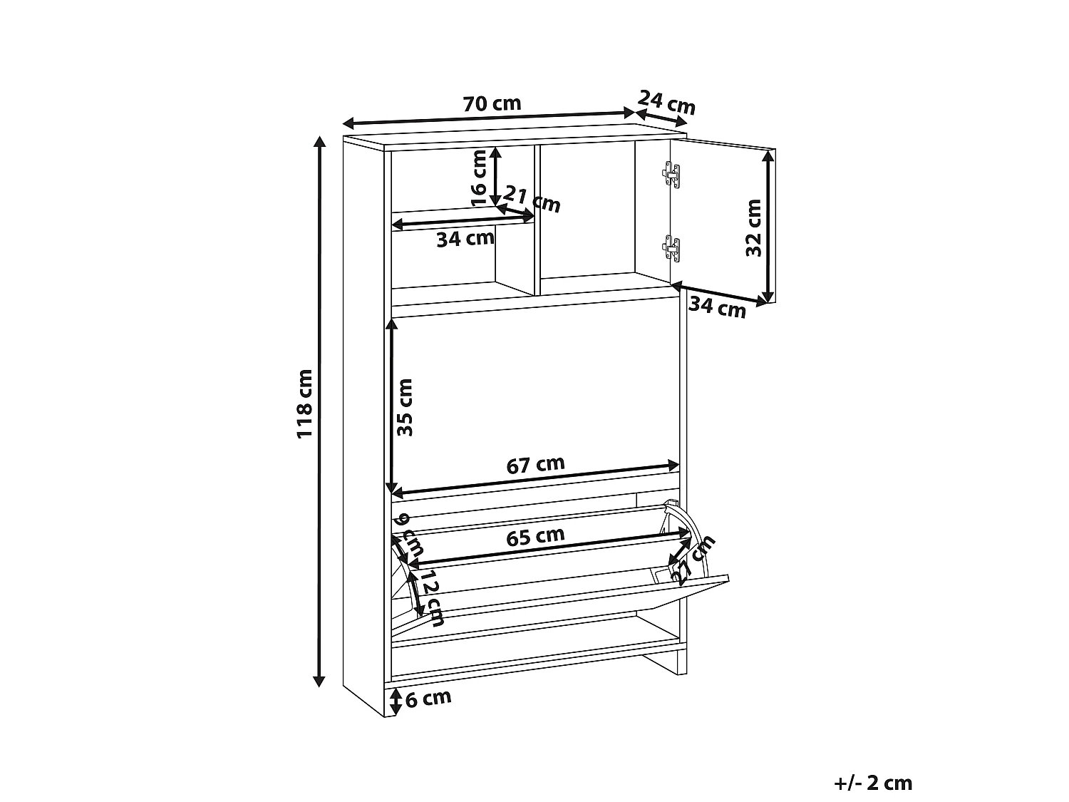 Shoe Storage Cabinet COBAR White