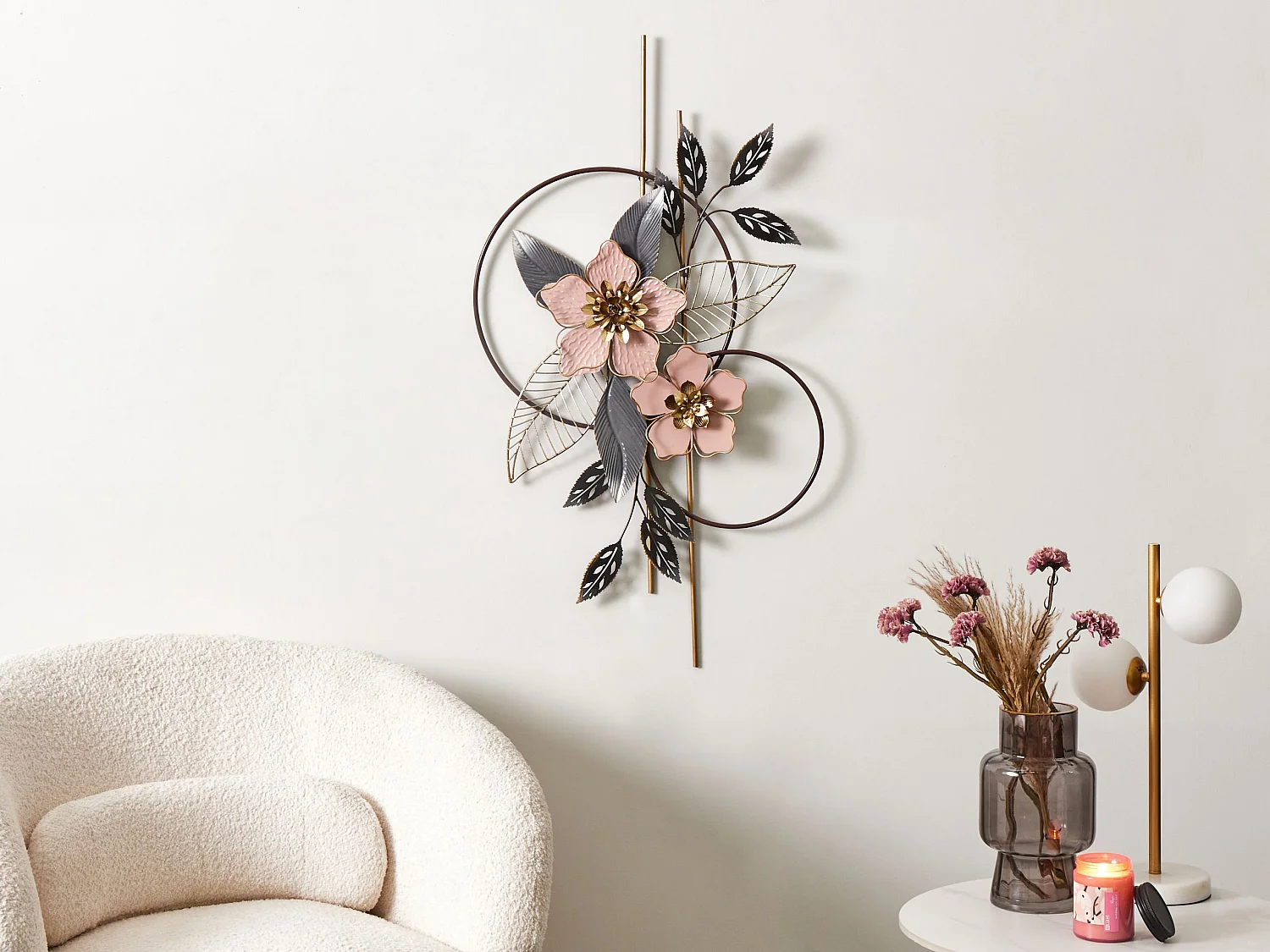 Décoration murale Fleur BERKELIUM Métal 93 cm Multicolore