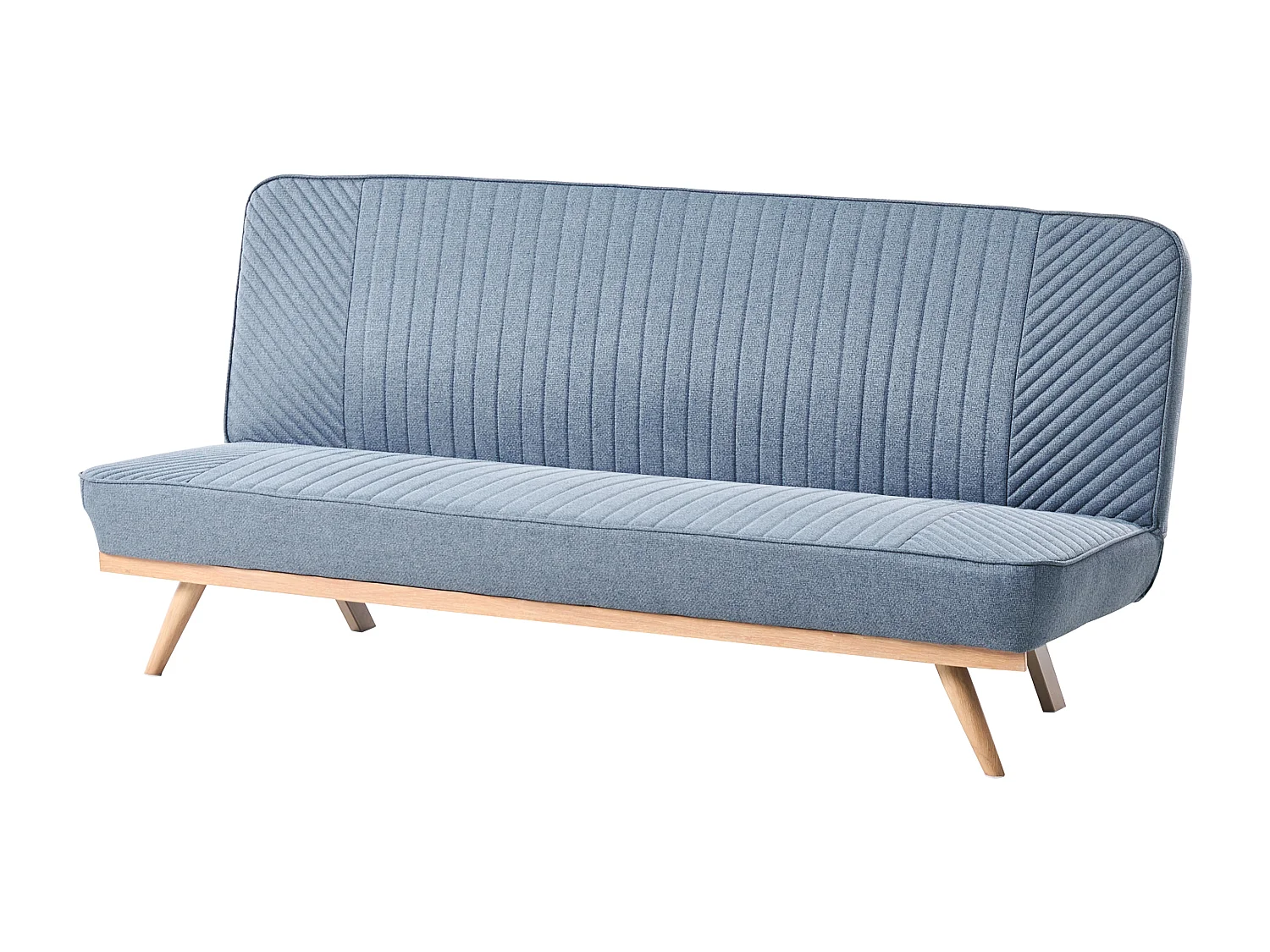 Canapé-lit 2 places KALFAFEL Tissu Bleu