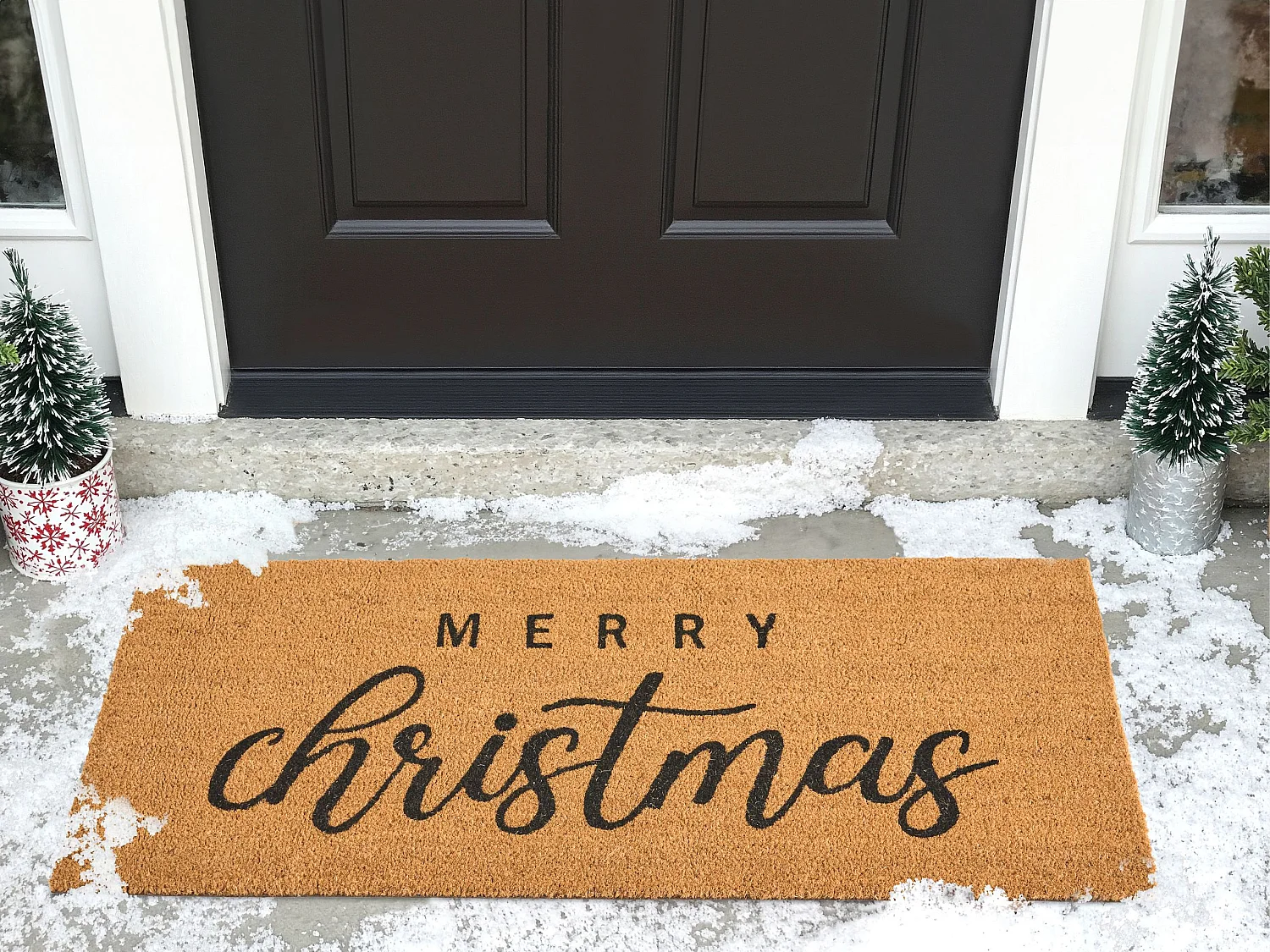 Paillasson TIKUB Naturel 55 x 120 cm Motif de Noël Fibre de coco