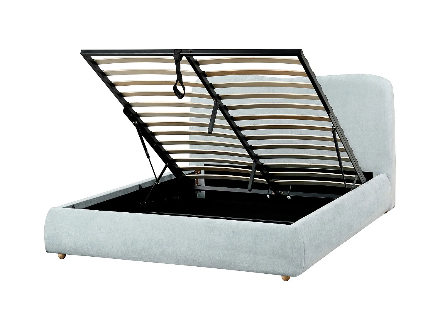 Lit ottoman Tissu BLAGNAC 140 x 200 cm Bleu clair