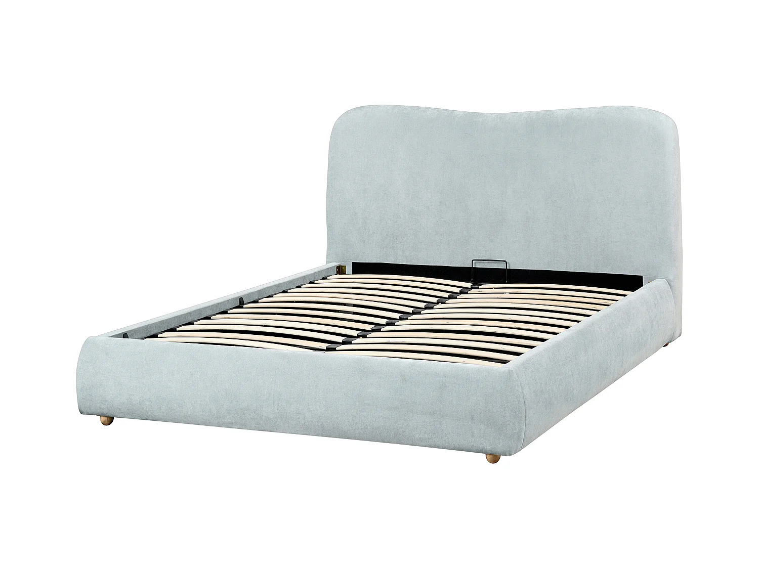 Lit ottoman Tissu BLAGNAC 140 x 200 cm Bleu clair