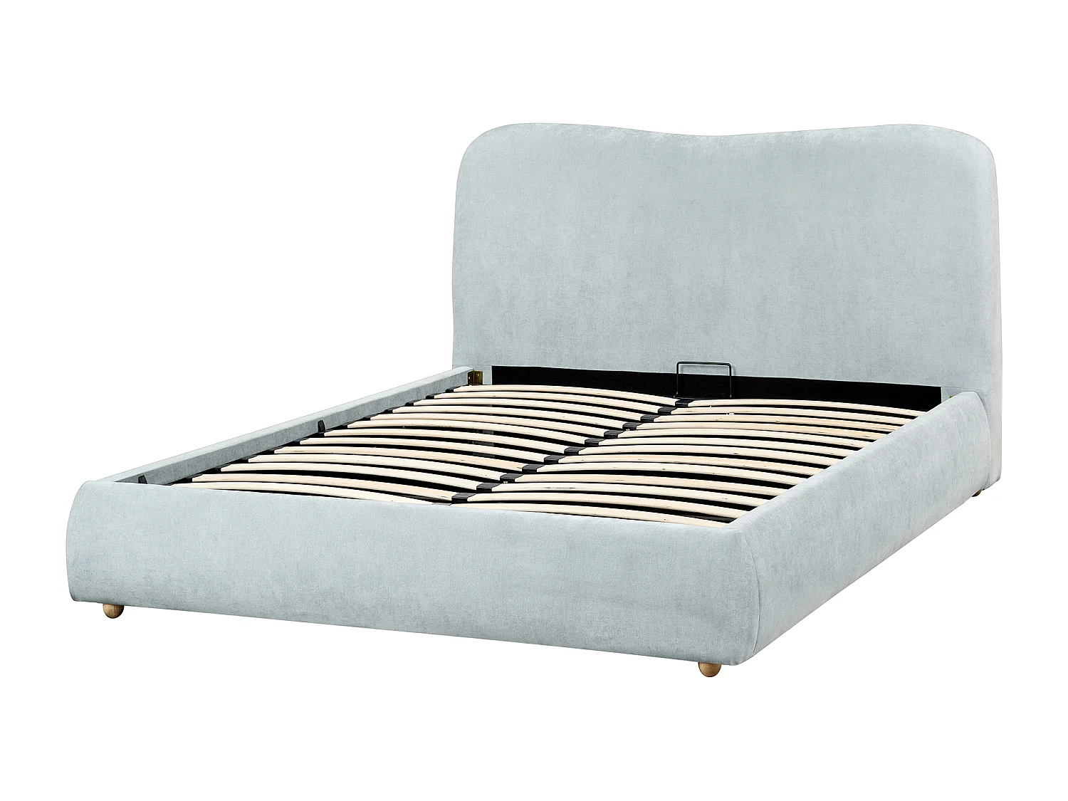 Lit ottoman Tissu BLAGNAC 140 x 200 cm Bleu clair