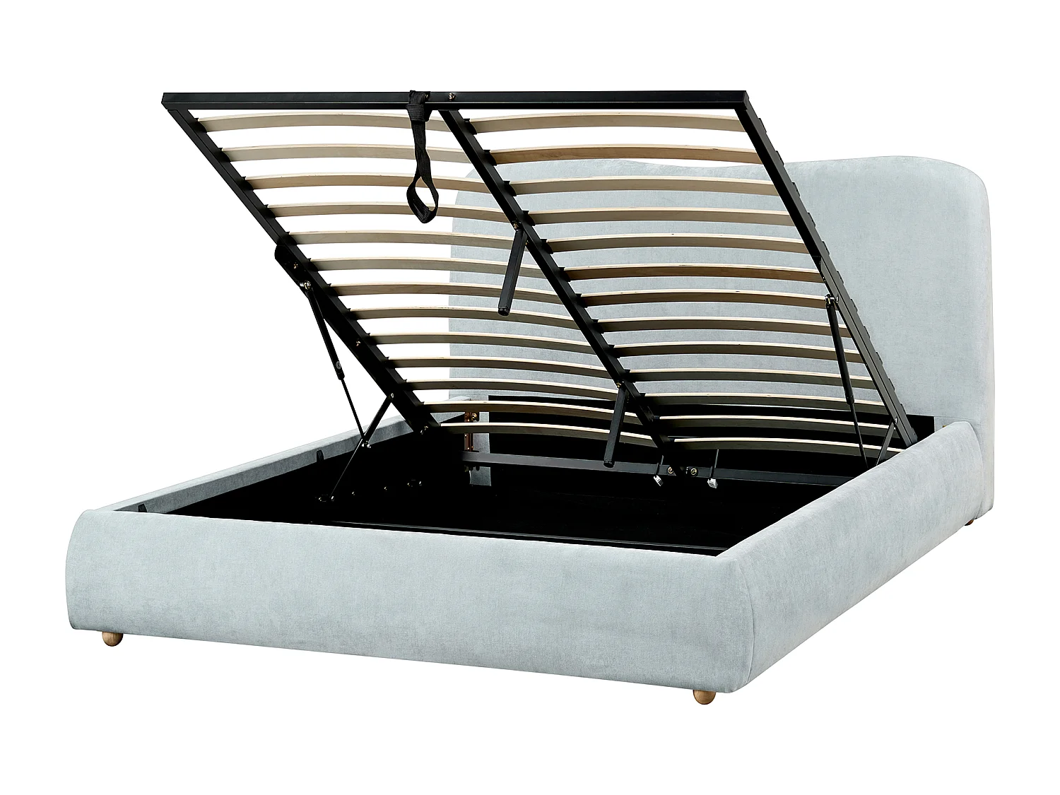 Lit ottoman Tissu BLAGNAC 140 x 200 cm Bleu clair