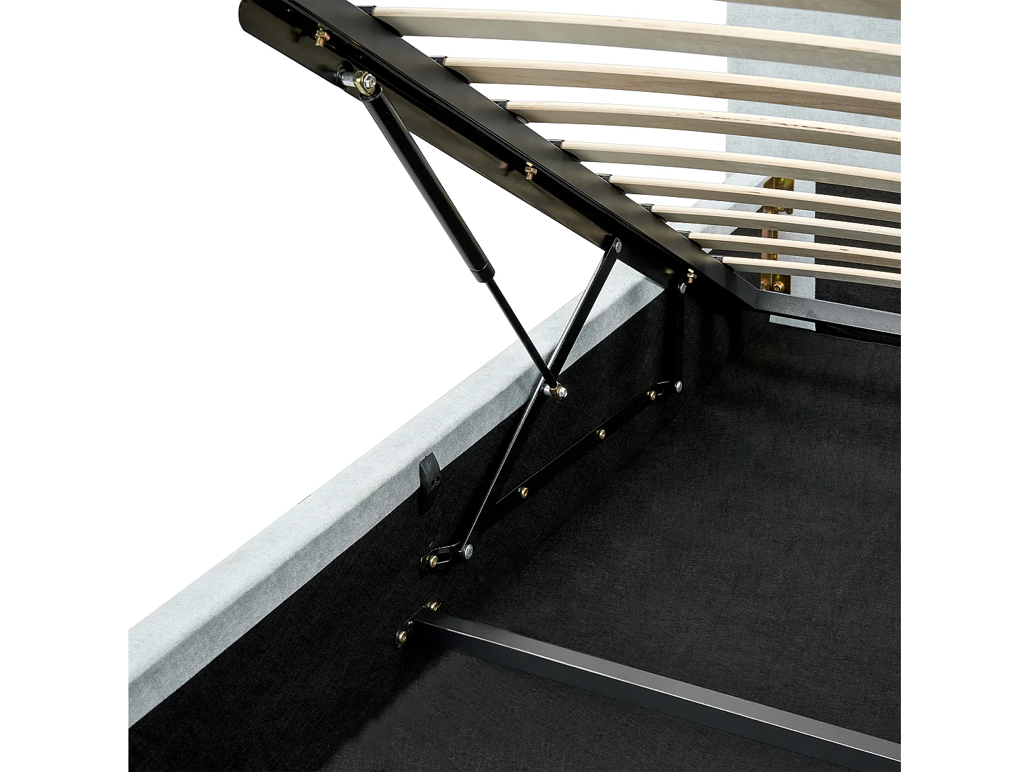 Lit ottoman Tissu BLAGNAC 140 x 200 cm Bleu clair