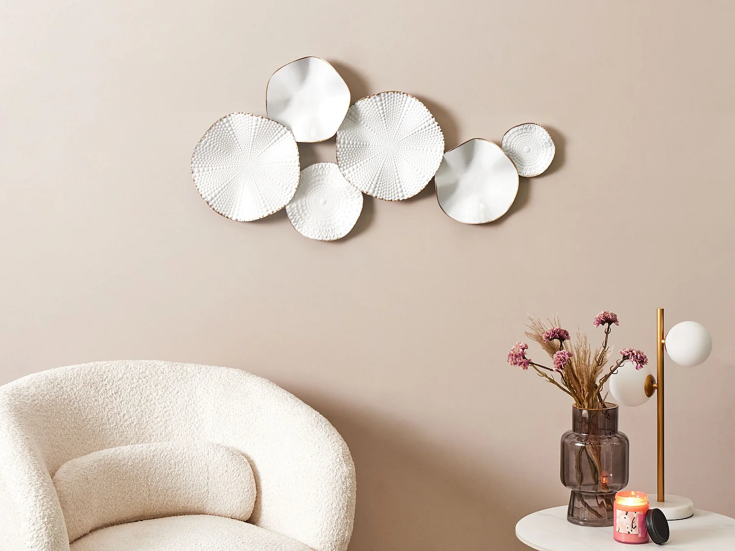 Décoration murale NEODYNIUM Métal 47 cm Blanc