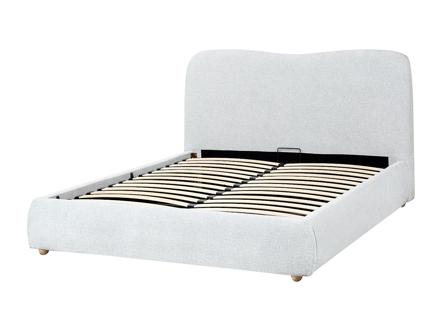 Lit ottoman Tissu BLAGNAC 140 x 200 cm Gris clair