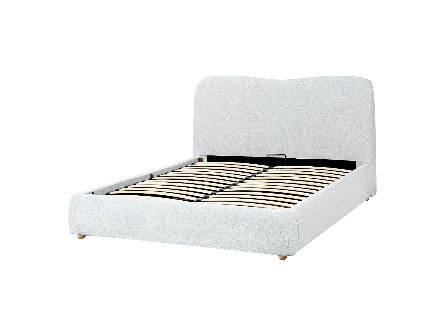Lit ottoman BLAGNAC Tissu Gris clair 140 x 200 cm