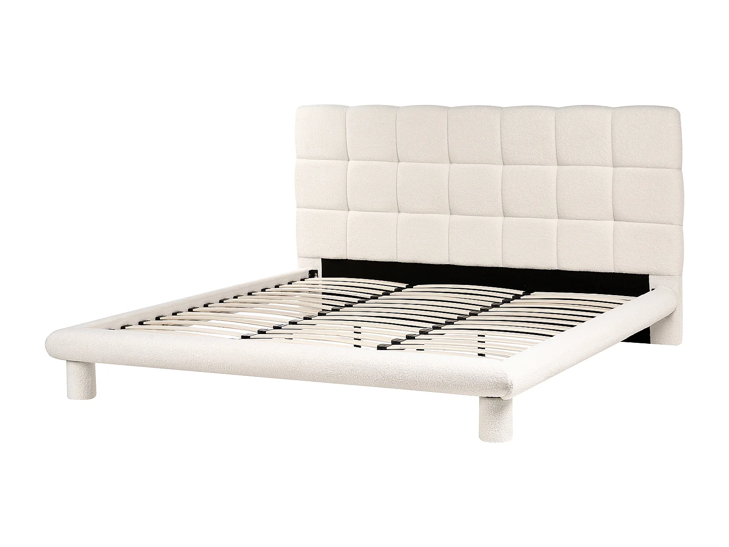 Lit avec sommier Bouclé CRESSAT 180 x 200 cm Blanc cassé