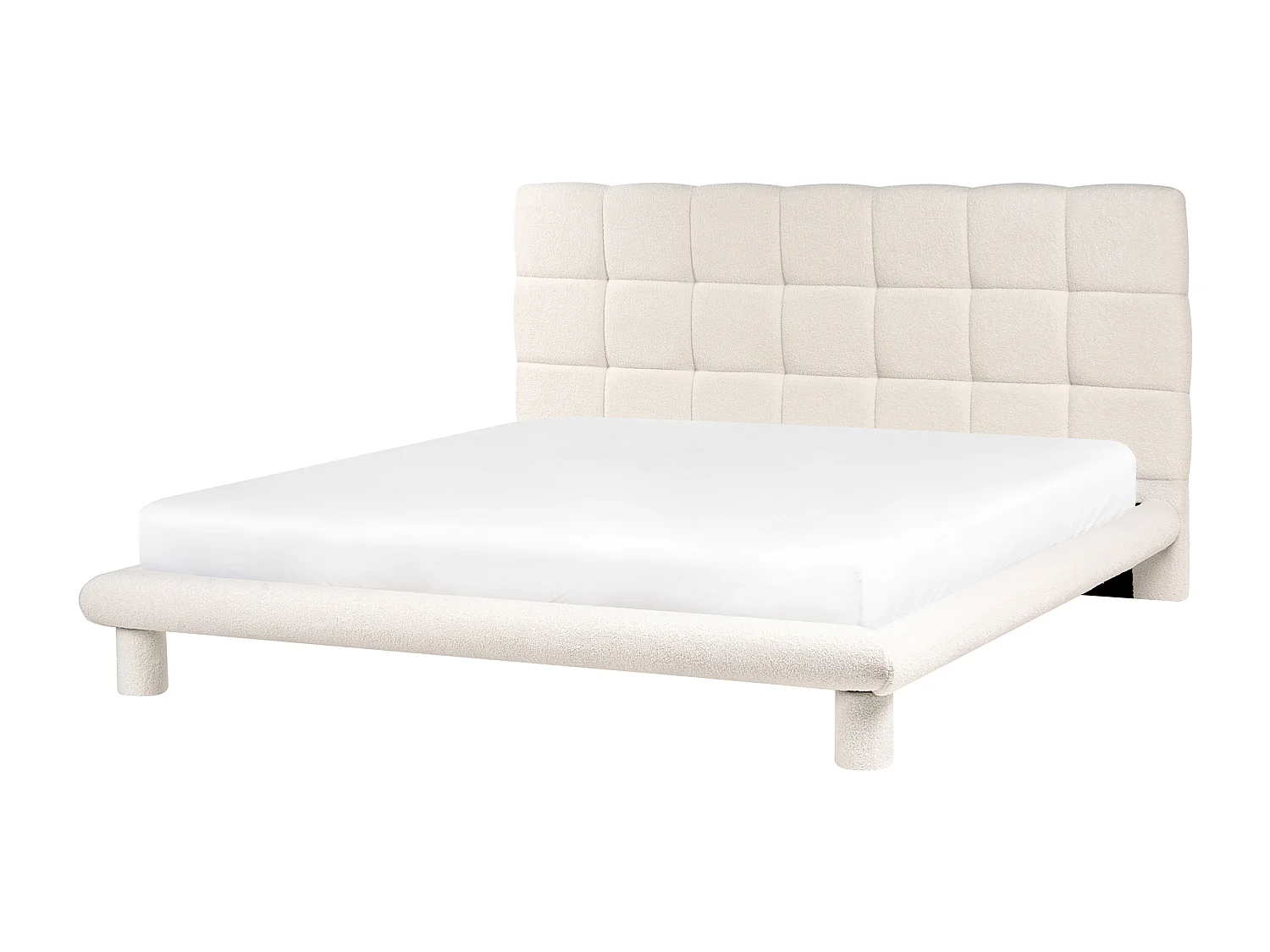 Lit avec sommier Bouclé CRESSAT 180 x 200 cm Blanc cassé