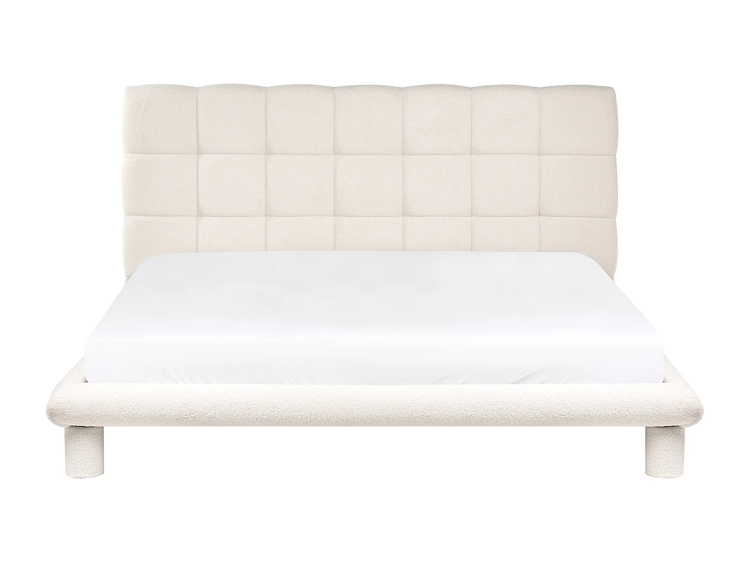 Lit avec sommier Bouclé CRESSAT 180 x 200 cm Blanc cassé