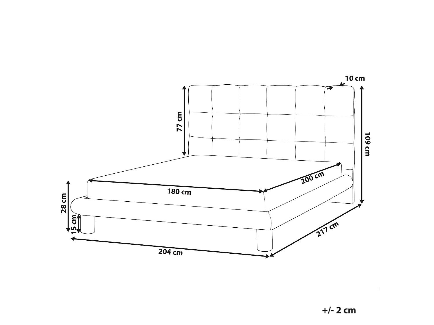 Bed Boucle CRESSAT 180 x 200 cm (EU Super King) Off-White
