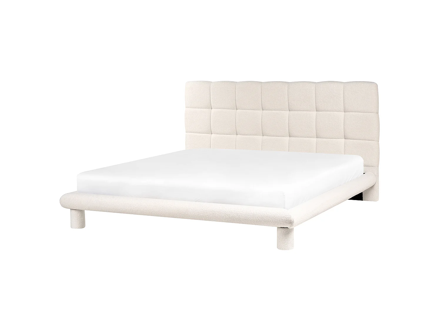 Bed Boucle CRESSAT 180 x 200 cm (EU Super King) Off-White