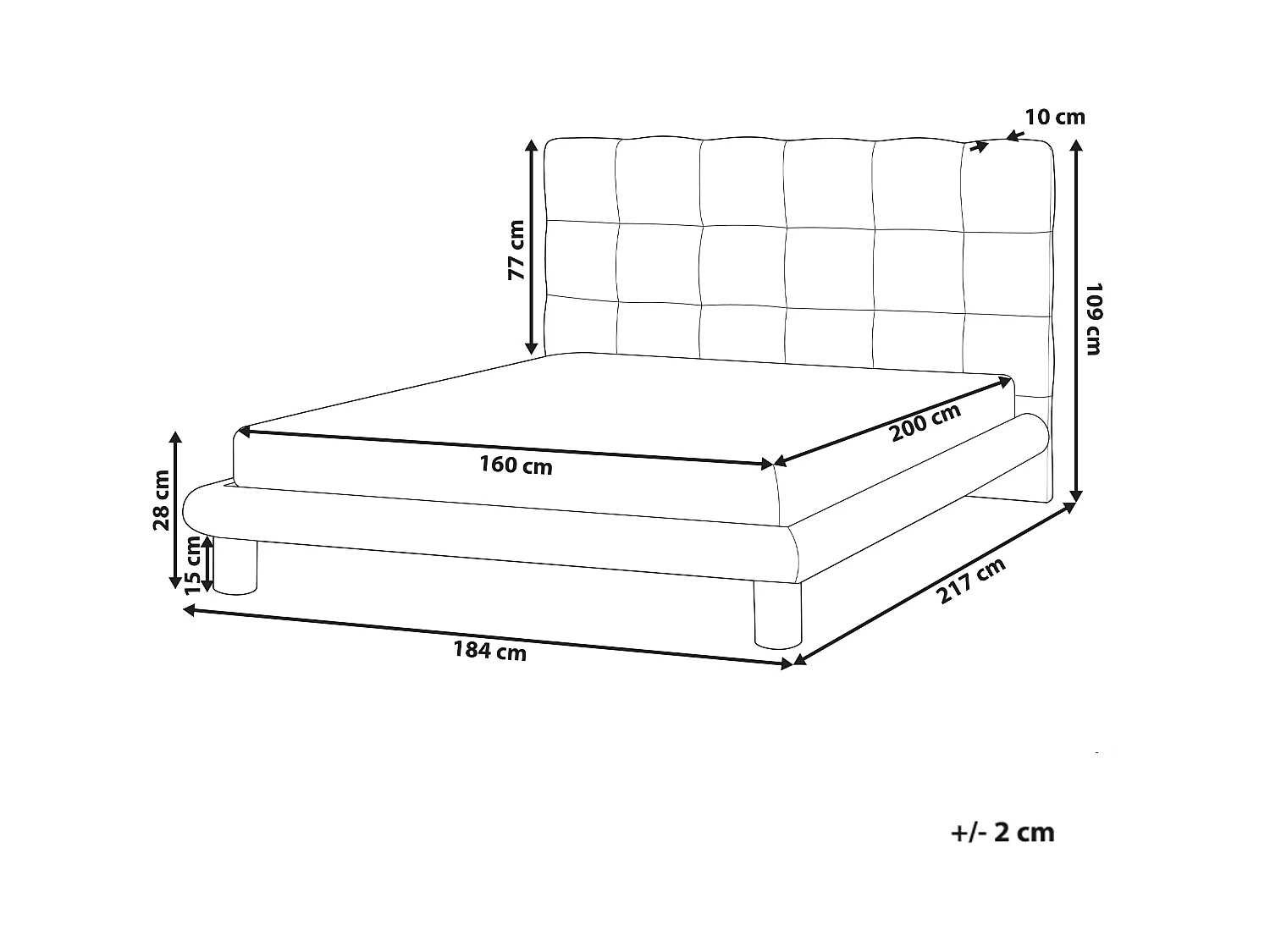 Lit avec sommier Bouclé CRESSAT 160 x 200 cm Blanc cassé