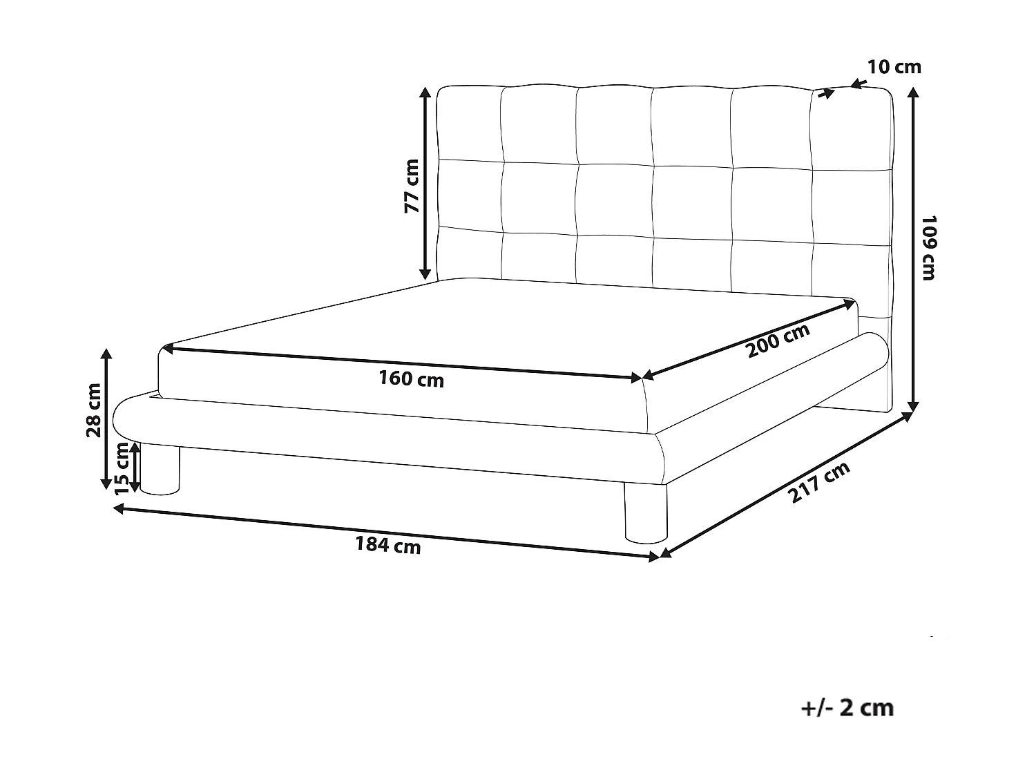 Lit avec sommier Bouclé CRESSAT 160 x 200 cm Blanc cassé