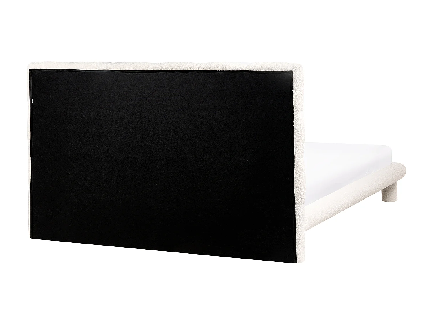 Lit avec sommier Bouclé CRESSAT 160 x 200 cm Blanc cassé