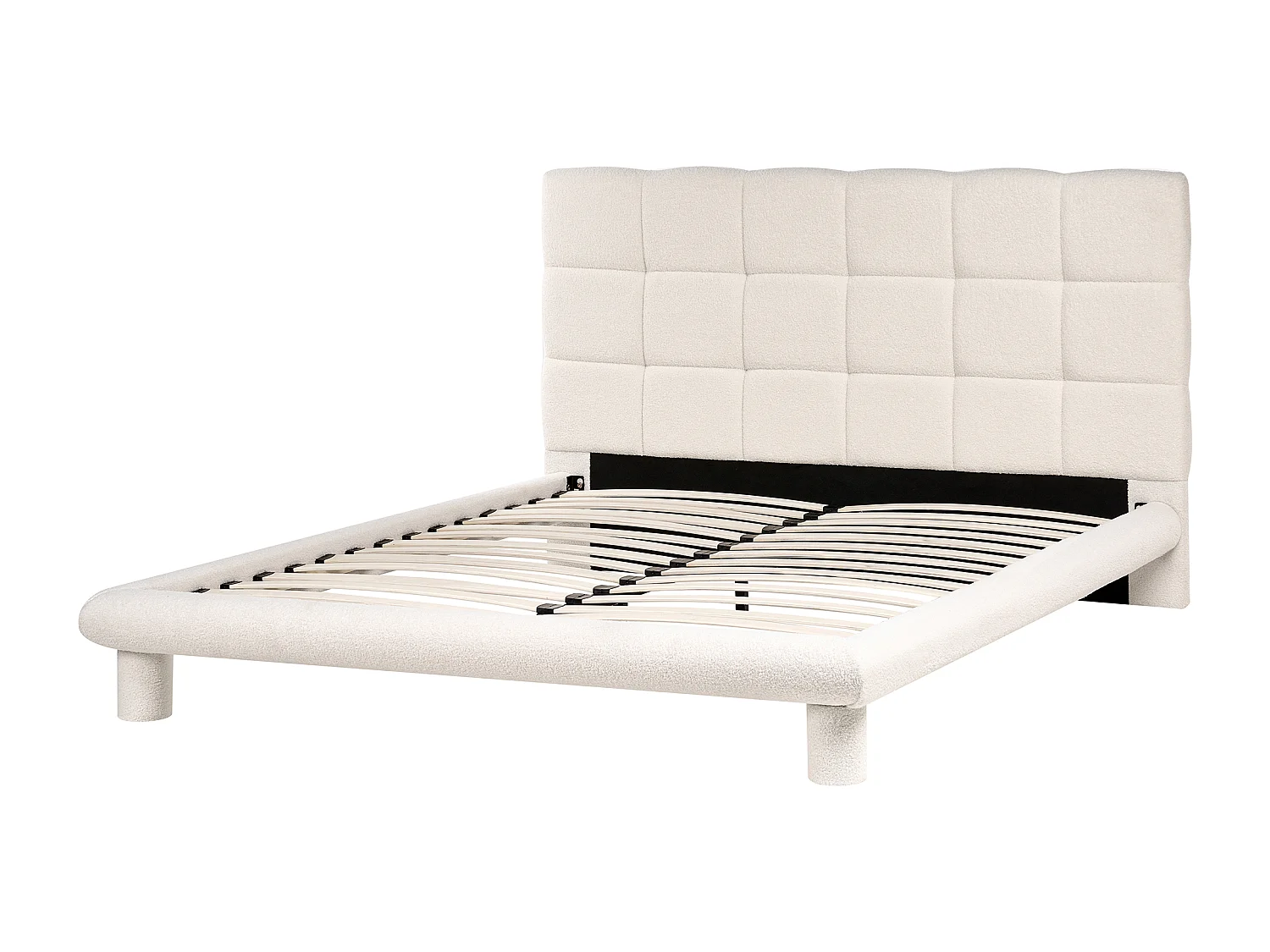 Lit avec sommier Bouclé CRESSAT 160 x 200 cm Blanc cassé