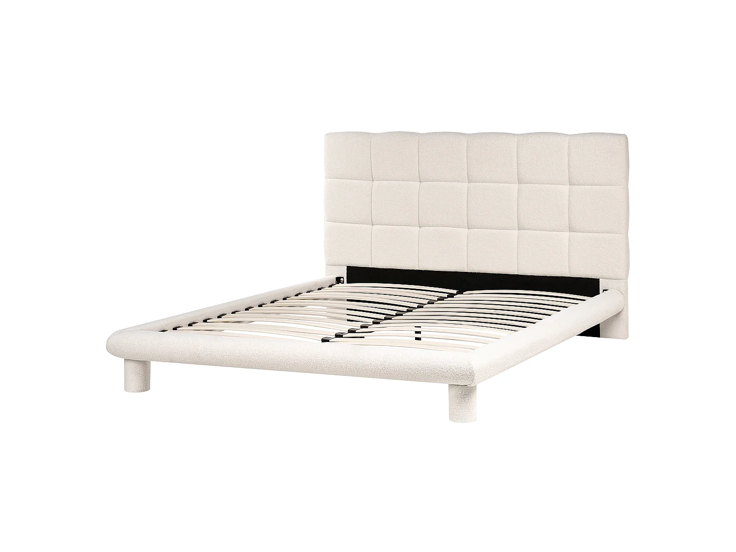 Bed Boucle CRESSAT 160 x 200 cm (EU King Size) Off-White