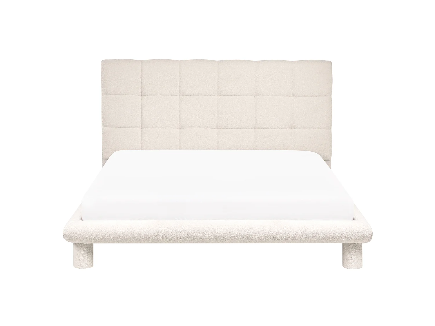 Bed Boucle CRESSAT 160 x 200 cm (EU King Size) Off-White
