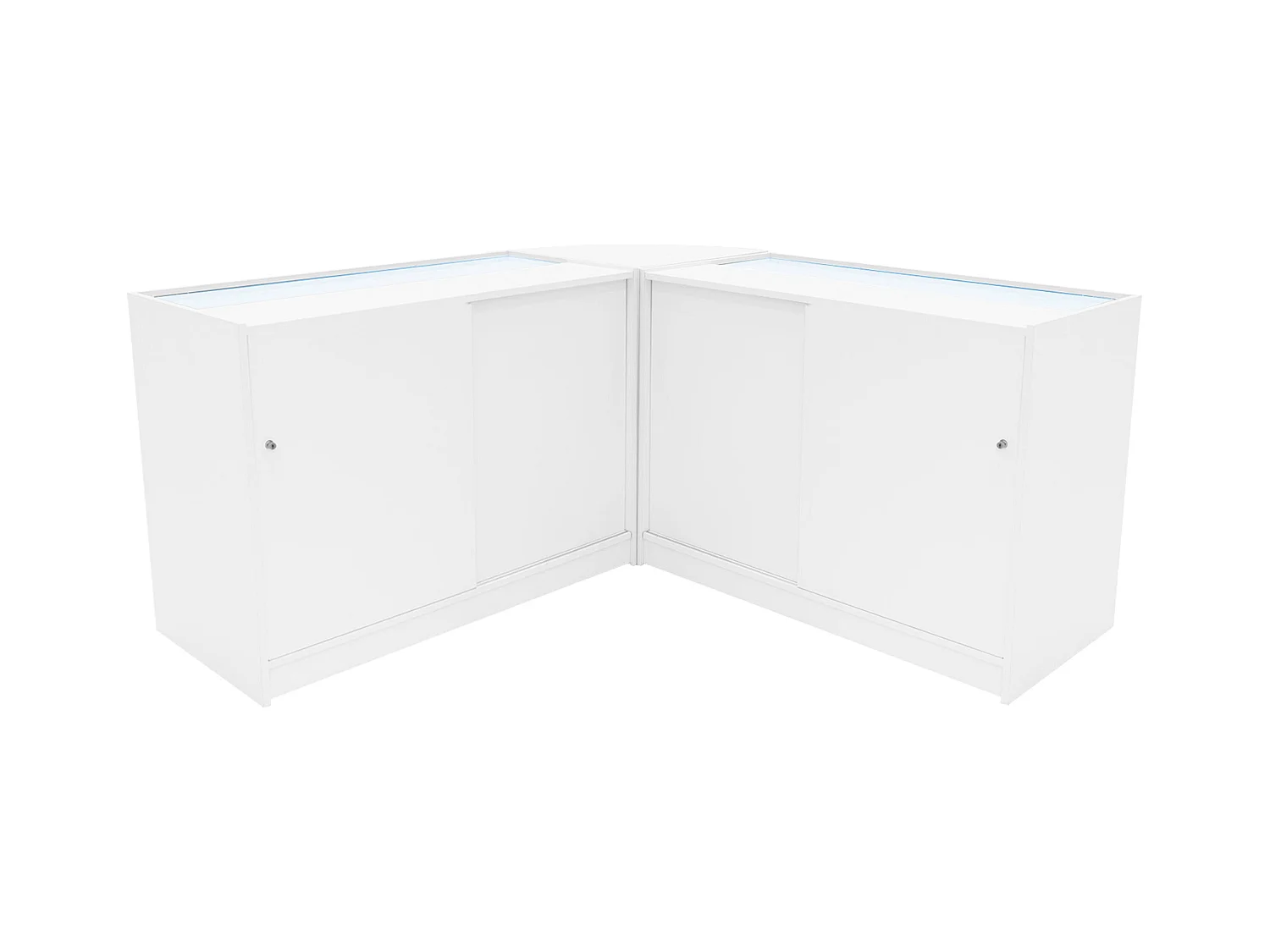 Set Mostradores Comerciales con Luz LED "TRITON" CM60 + K1200 + B1200 – Blanco