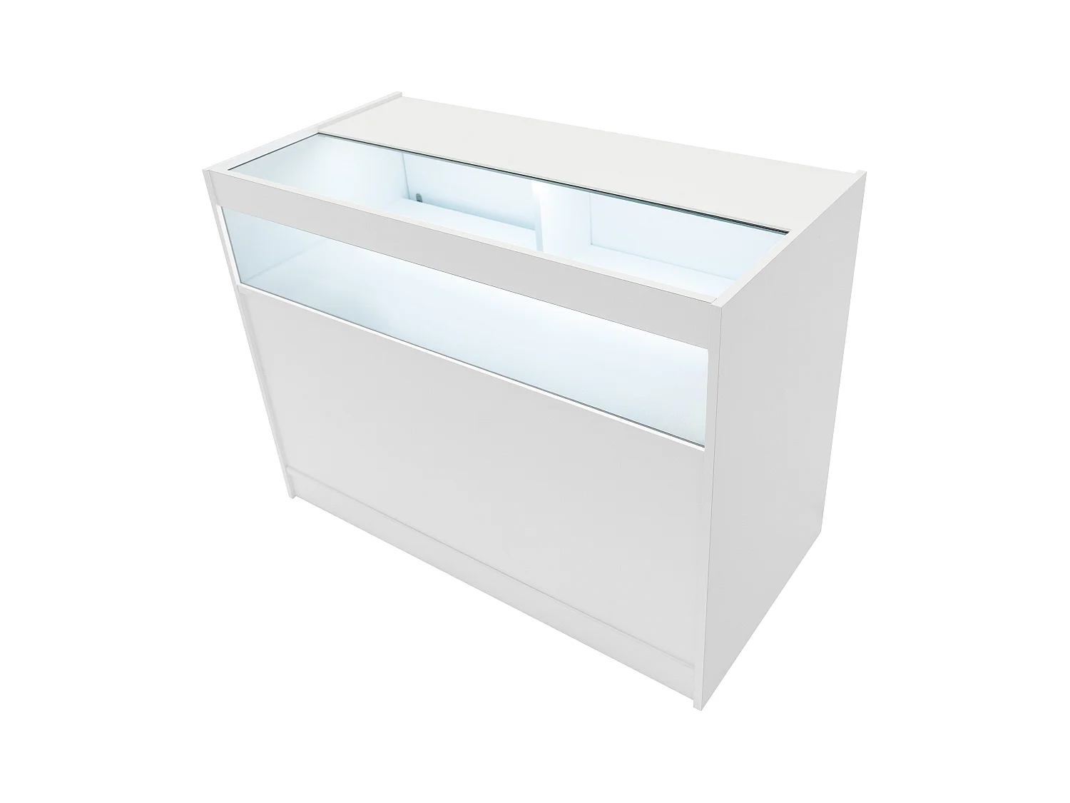 Set Mostradores Comerciales con Luz LED "TRITON" CM60 + K1200 + B1200 – Blanco