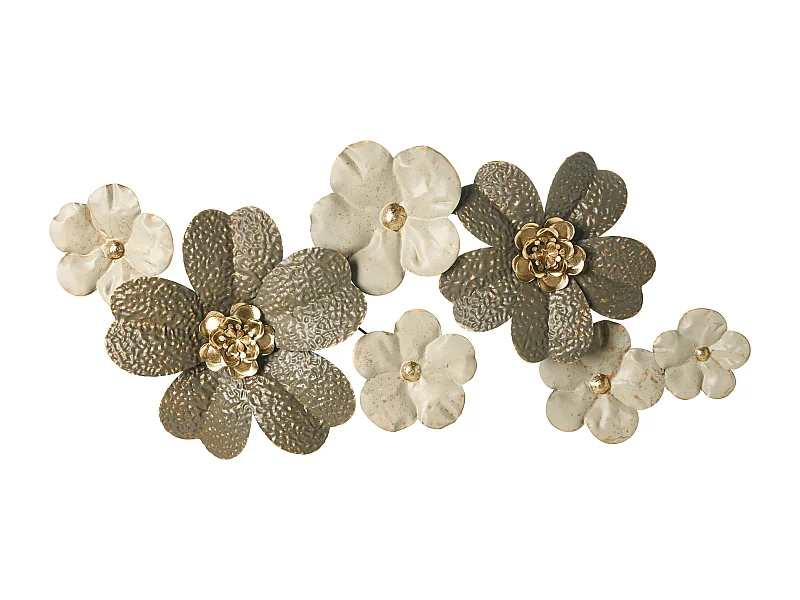 Décoration murale Fleur LANTHANUM Métal 52 cm Beige