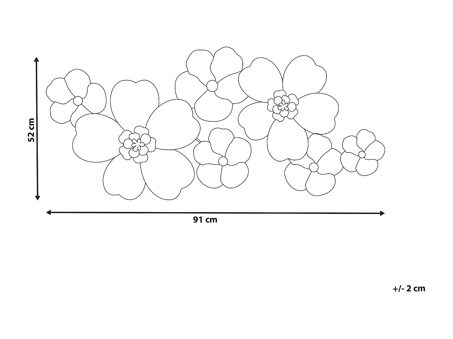 Décoration murale Fleur LANTHANUM Métal 52 cm Beige