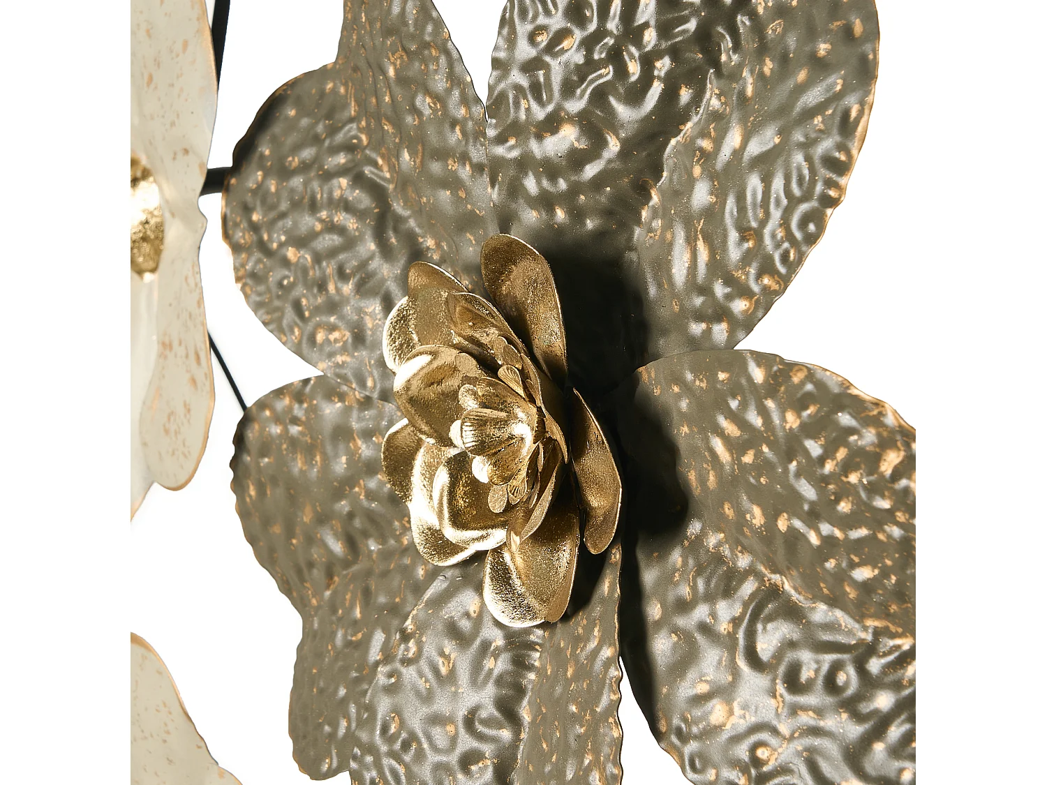 Décoration murale Fleur LANTHANUM 52 cm Métal Beige