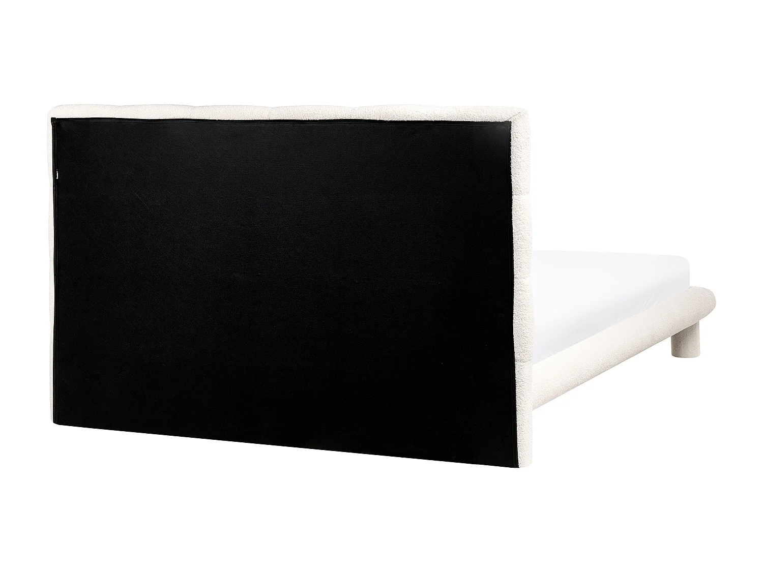 Lit avec sommier Bouclé CRESSAT 140 x 200 cm Blanc cassé