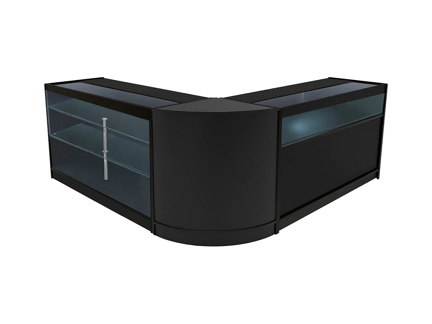 Conjunto de BalcÃµes Comerciais com Luz LED  "TRITON" CM60 + K1500 + B1500 â€“ cor Preto