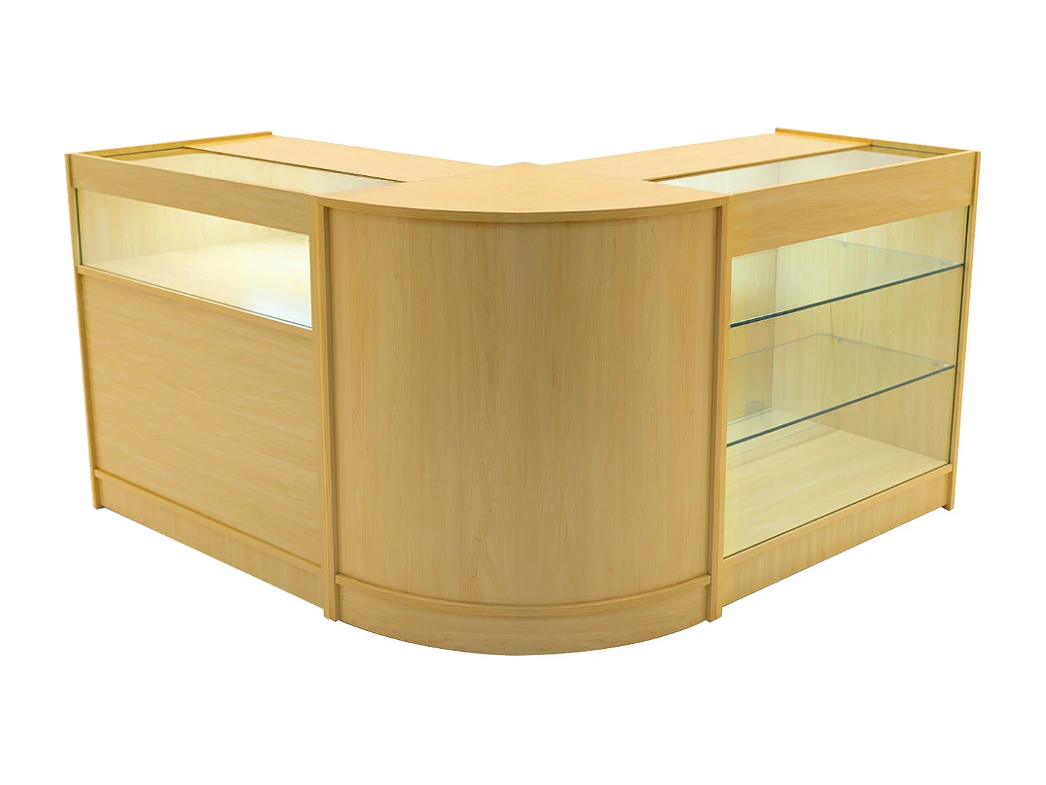 Conjunto de BalcÃµes Comerciais com Luz LED  "TRITON" CM60 + K900 + B900 â€“ cor Maple