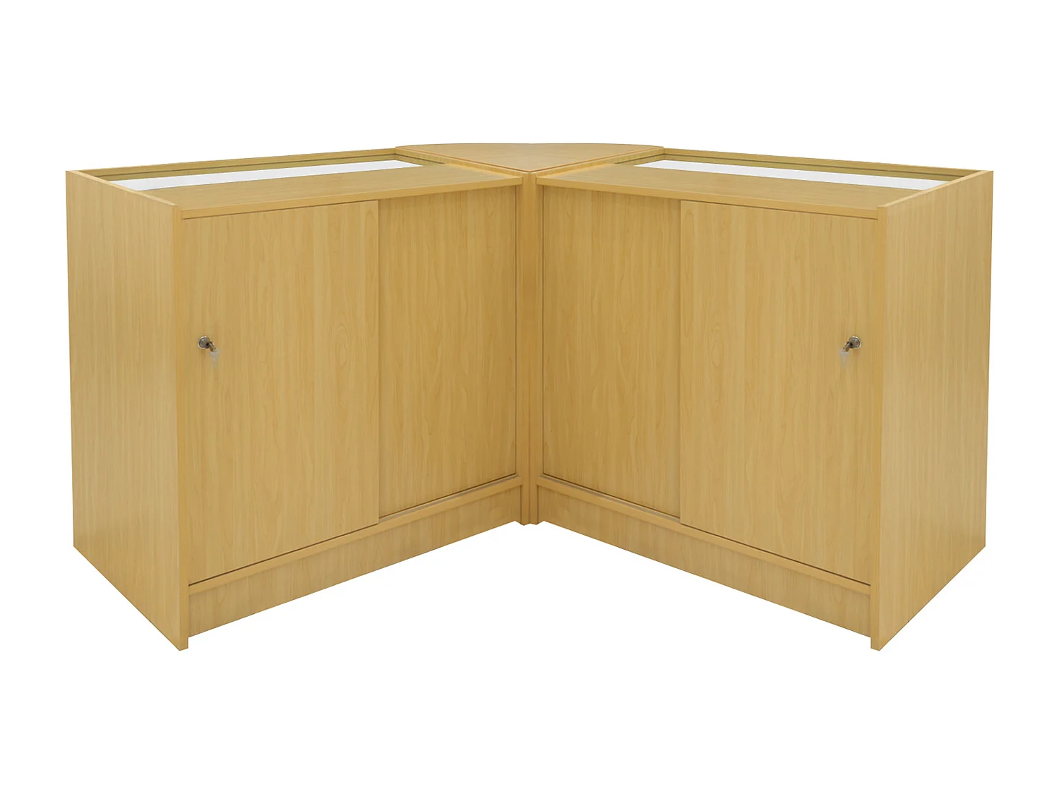 Conjunto de BalcÃµes Comerciais com Luz LED  "TRITON" CM60 + K900 + B900 â€“ cor Maple