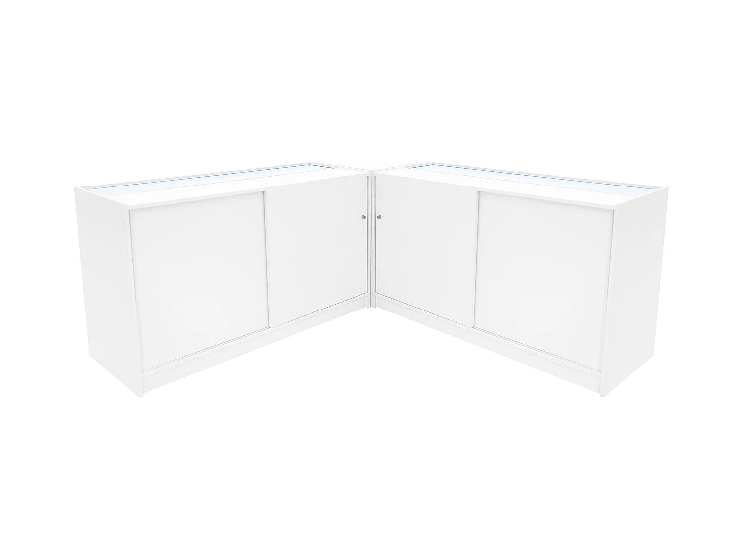 Set Mostradores Comerciales con Luz LED "TRITON" CM60 + K1500 + B1500 – Blanco