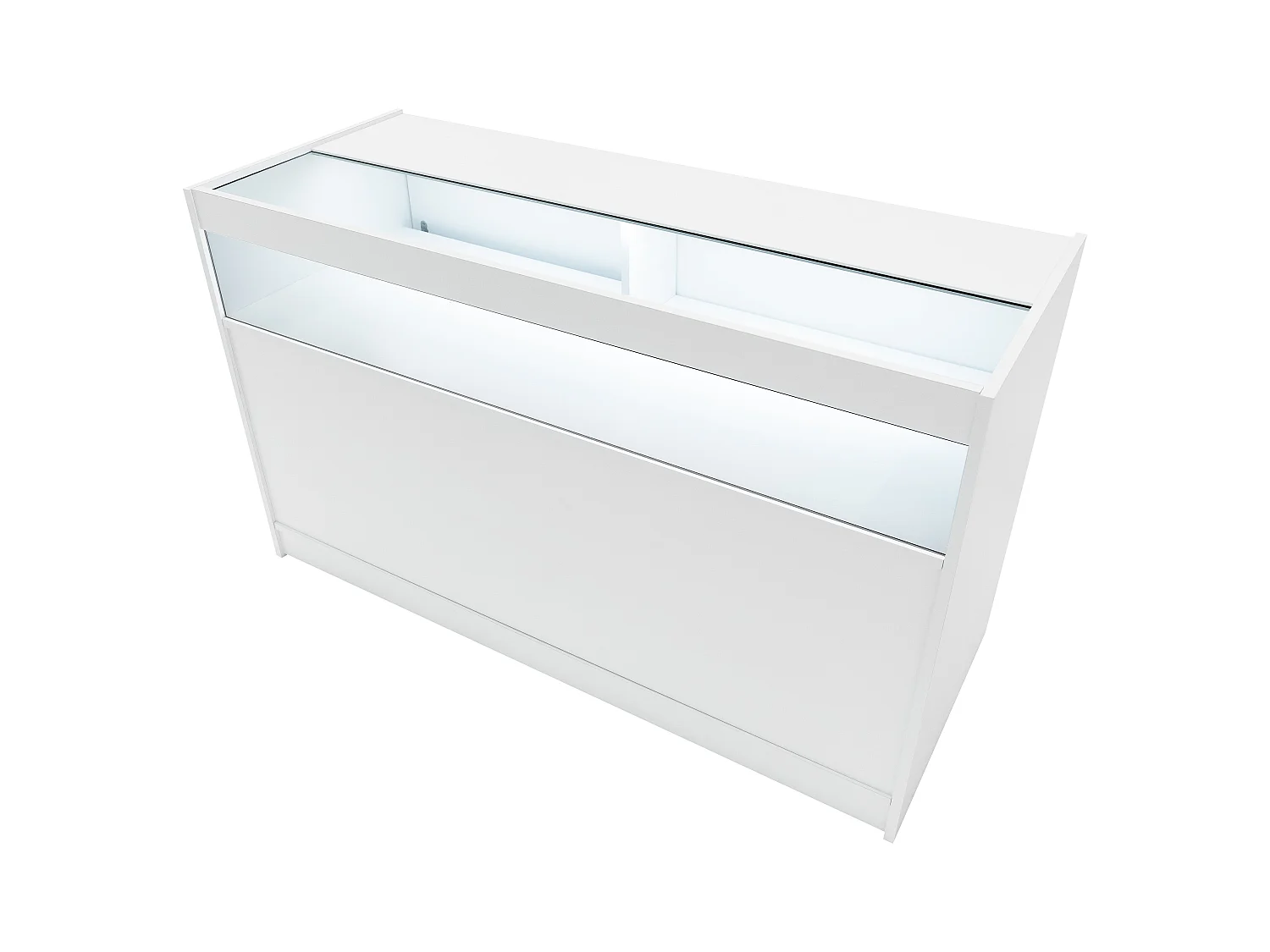 Set Mostradores Comerciales con Luz LED "TRITON" CM60 + K1500 + B1500 – Blanco