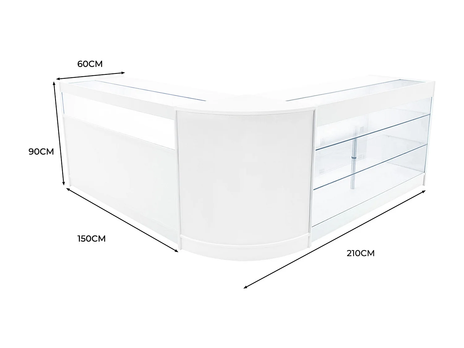 Triton LED Winkel Toonbank Set K1500, B1500 & CM60 - Wit