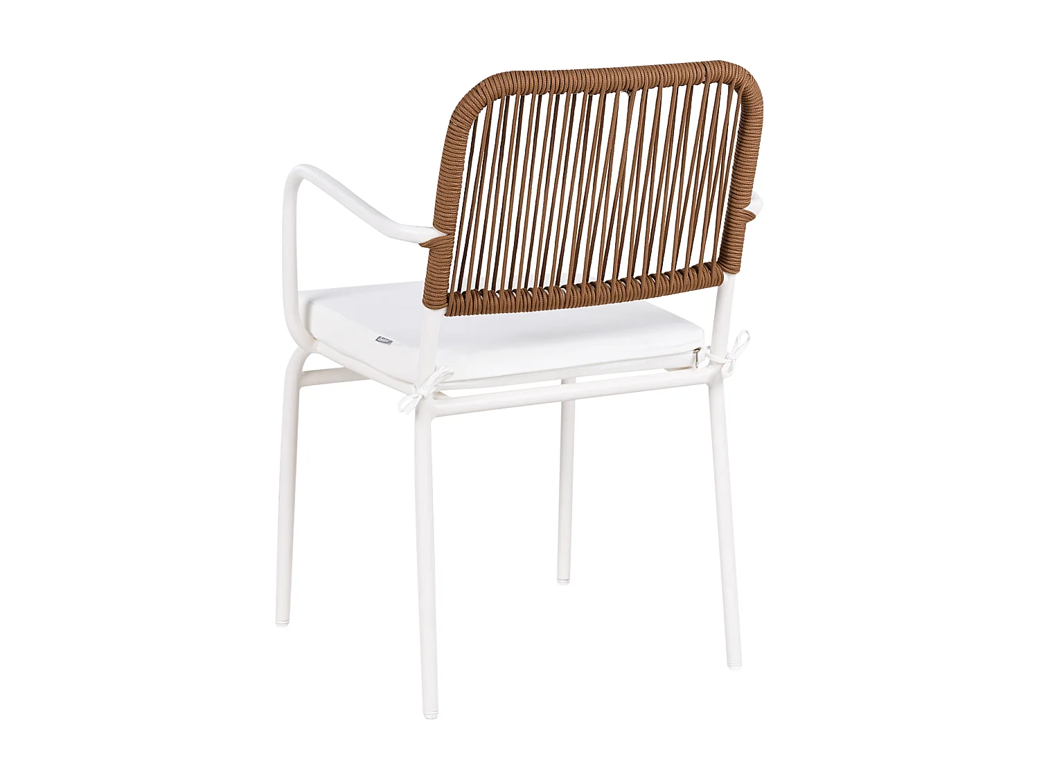 Lot de 4 chaises de jardin avec coussins TACENO Métal Blanc