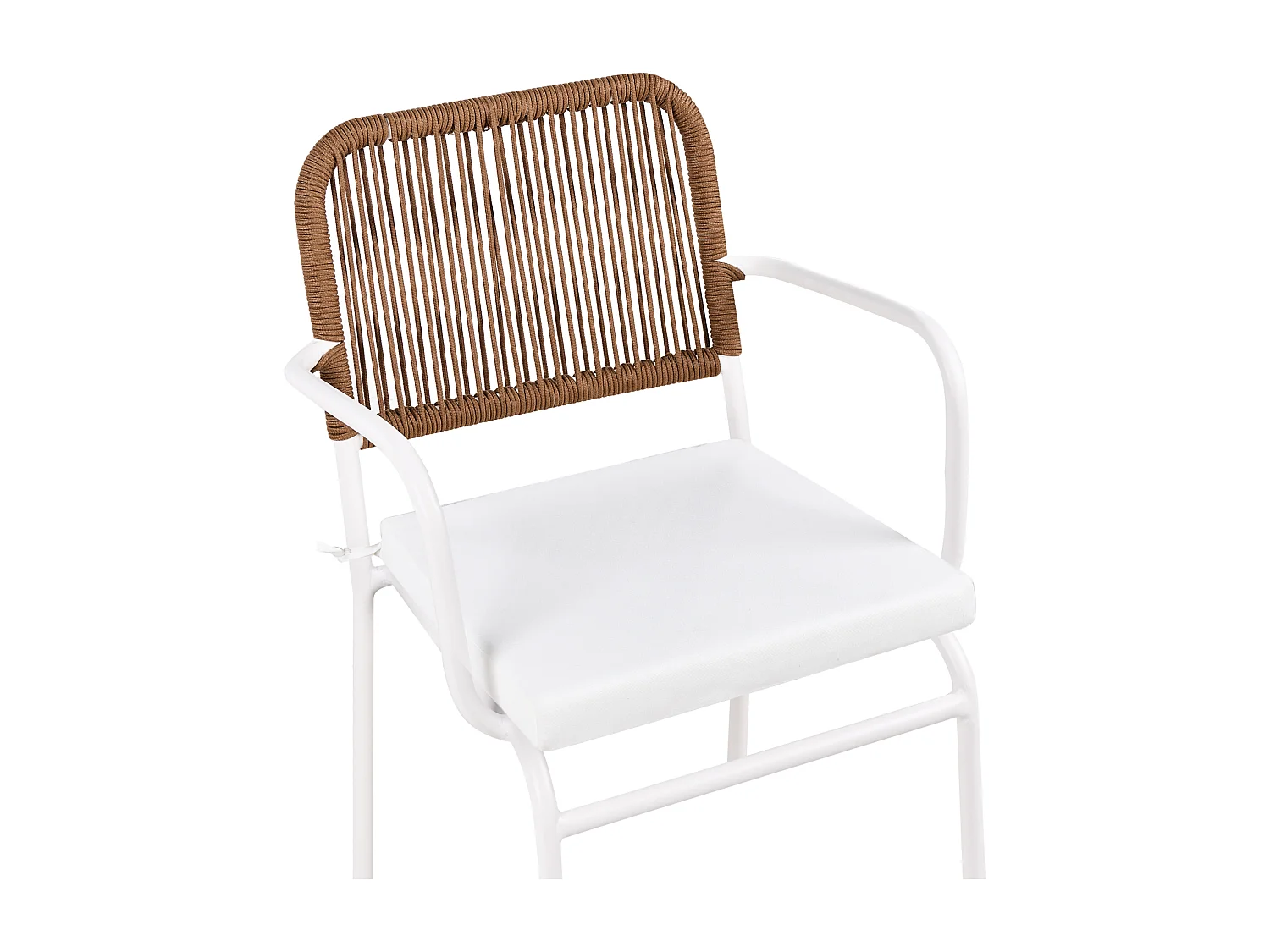 Lot de 4 chaises de jardin avec coussins TACENO Métal Blanc